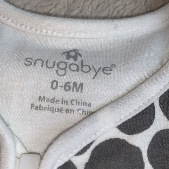 Snugabye 0-6M Sleepsack White Gray Polka Dot EUC Wearable Sleep Bag - Picture 4 of 12